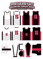 Chevron Red Line Jersey Design Sportswear Pattern Template vector