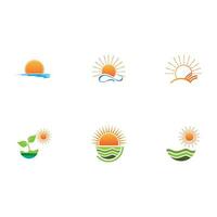 Sunrise logo template. Vector illustration Icon Logo Template Sun over horizon