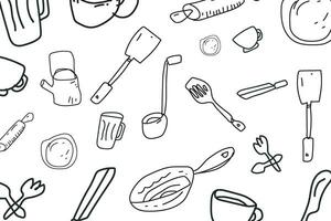 vector hand drawing Pattern cooking equipment