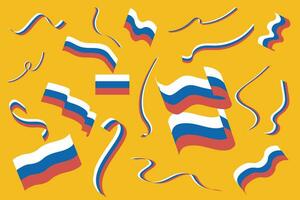 Vector set flag and Ribbon Russian