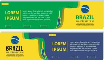 brazil independence day 7 September celebration vector template banner, social media post, flyer or greeting card with yellow green theme and flag. vector illustration