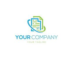 Abstract check data logo design template illustration. vector