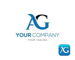 Initial AG Letter Logo Design Concept Symbol Vector Template.