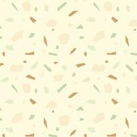 Seamless background with marble pattern. Brown, green, yellow drawings on light yellow background. vector