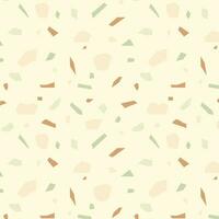 Seamless background with marble pattern. Brown, green, yellow drawings on light yellow background. vector