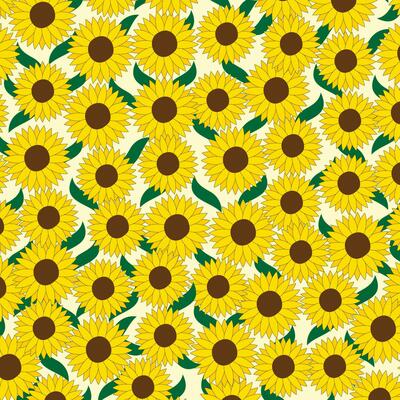 Hand drawn sunflower seamless pattern