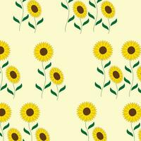 Sunflower seamless pattern vector