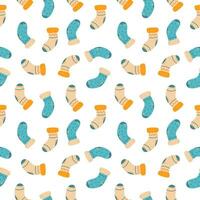 Autumn seamless pattern with warm socks vector