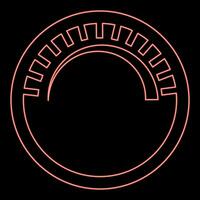 Neon knob regulation handle variation value regulating sign regulate level concept tuning button red color vector illustration image flat style