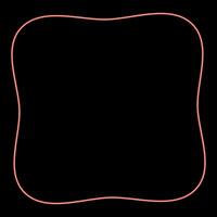 Neon square have rounded corners rectangle shape red color vector illustration image flat style