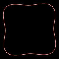 Neon square have rounded corners rectangle shape red color vector illustration image flat style