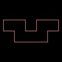 Neon pit with square hole ground dimple red color vector illustration image flat style