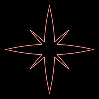 Neon star spark red color vector illustration image flat style