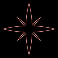 Neon star spark red color vector illustration image flat style