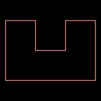 Neon pit with square hole ground dimple red color vector illustration image flat style
