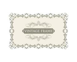 Vintage ornament vector greeting card template. Retro invitation, advertising and space for text. Decorative frame. Vector