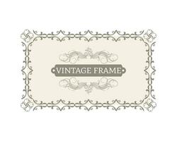 Vintage ornament vector greeting card template. Retro invitation, advertising and space for text. Decorative frame. Vector