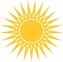 Yellow Flat Sun Element vector