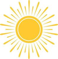 Yellow Flat Sun Element vector