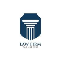 justice, pillar, scale, law firm logo design template vector