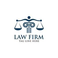 justice, pillar, scale, law firm logo design template vector