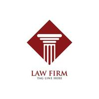 justice, pillar, scale, law firm logo design template vector