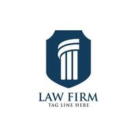 justice, pillar, scale, law firm logo design template vector