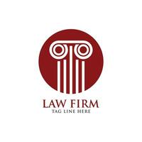 justice, pillar, scale, law firm logo design template vector