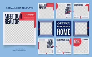 social media template banner house architecture service promotion vector