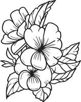 Easy primrose coloring pages for kids vector