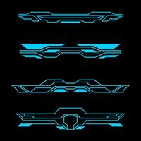 vector set of futuristic technology interface elements frame