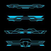 vector set of futuristic technology interface elements frame