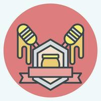 Icon Badge. related to Apiary symbol. color mate style. simple design editable. simple illustration vector