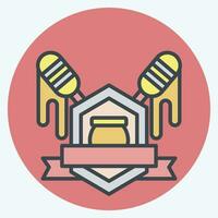 Icon Badge. related to Apiary symbol. color mate style. simple design editable. simple illustration vector