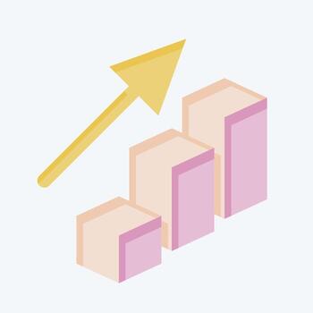 Icon Bar Chart. related to 3D Visualization symbol. flat style. simple design editable. simple illustration vector