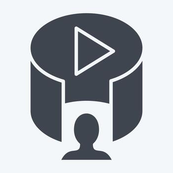 icono vr video. relacionado a 3d visualización símbolo. glifo estilo. sencillo diseño editable. sencillo ilustración vector