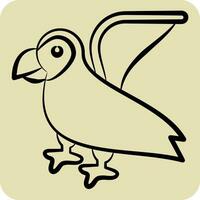 Icon Puffin. related to Alaska symbol. hand drawn style. simple design editable. simple illustration vector