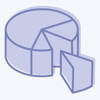 Icon Pie Chart. related to 3D Visualization symbol. two tone style. simple design editable. simple illustration vector