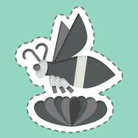 Sticker line cut Bee. related to Apiary symbol. simple design editable. simple illustration vector
