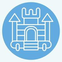 Icon Inflatable Castle. related to Amusement Park symbol. blue eyes style. simple design editable. simple illustration vector