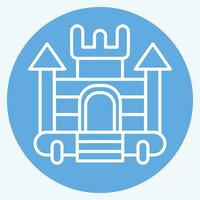 Icon Inflatable Castle. related to Amusement Park symbol. blue eyes style. simple design editable. simple illustration vector