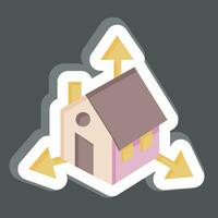 Sticker Architectural Design. related to 3D Visualization symbol. simple design editable. simple illustration vector