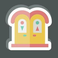 Sticker Public Toilet. related to Amusement Park symbol. glyph style. simple design editable. simple illustration vector