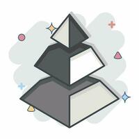 Icon Pyramid Chart. related to 3D Visualization symbol. comic style. simple design editable. simple illustration vector