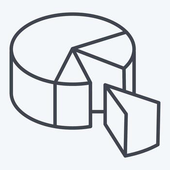 Icon Pie Chart. related to 3D Visualization symbol. line style. simple design editable. simple illustration vector