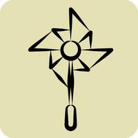 Icon Windmill. related to Amusement Park symbol. hand drawn style. simple design editable. simple illustration vector