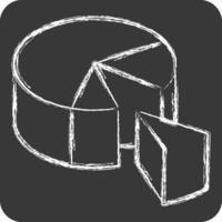 Icon Pie Chart. related to 3D Visualization symbol. chalk Style. simple design editable. simple illustration vector
