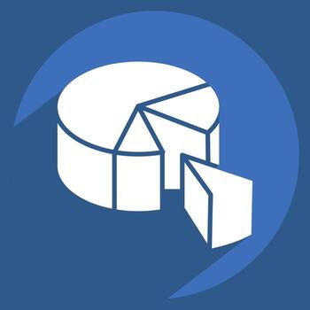 Icon Pie Chart. related to 3D Visualization symbol. long shadow style. simple design editable. simple illustration vector