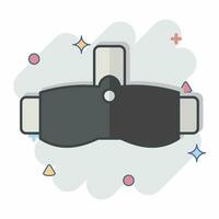 icono vr lentes. relacionado a 3d visualización símbolo. cómic estilo. sencillo diseño editable. sencillo ilustración vector