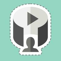 Sticker line cut VR Video. related to 3D Visualization symbol. simple design editable. simple illustration vector